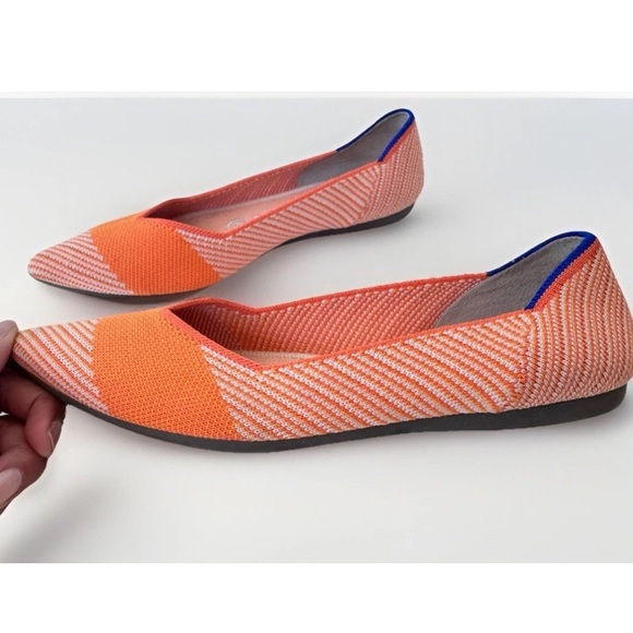 Rothy’s The Point Flat Orange Sherbet Shoes Women’s Size 6.5 - Picture 5 of 9